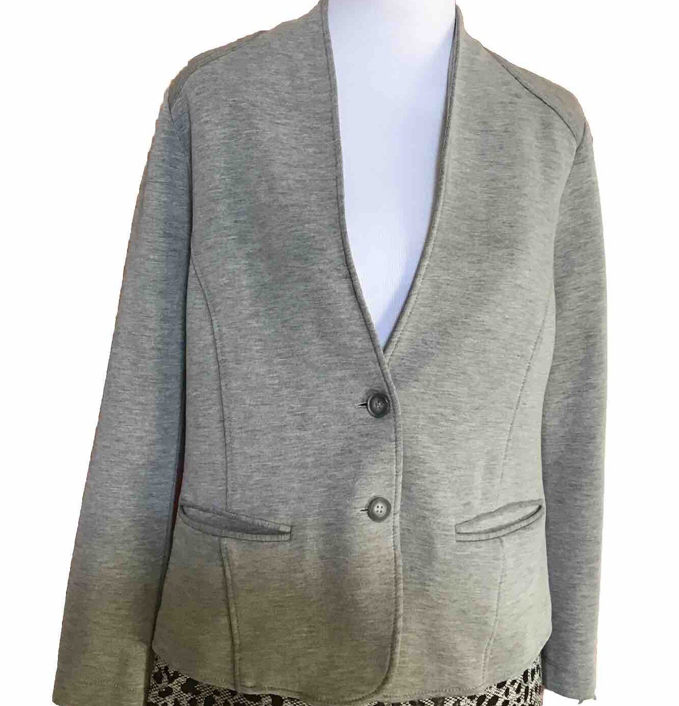 Pendleton Heather Grey Knit Two Button Blazer Wom… - image 1