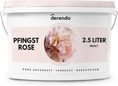 Derendo exklusive Wandfarbe Innenfarbe rosa matt Pfingst Rose Farbe 2,5L | 5L