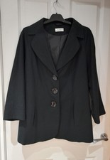 G.e.t Clothing Black Linen Viscose Blend Jacket Size 18 Oversized Buttons Pocket