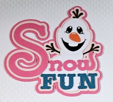 Olaf Snow Fun Pink Title. Scrapbook, Card Making Paper Piecing