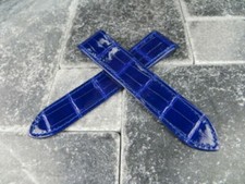 23mm Alligator Skin Leather Strap Blue Watch Band for Cartier Santos 100 XL