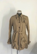 Gryphon New York Knot Cotton Twill Trench Coat Jacket Army Size Medium