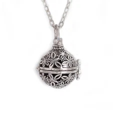 1piece Chime Ball Harmony Bola Ball Angel Caller Locket Neckalce with Lava Stone