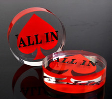 Poker Table 3" Acrylic All-In Button - Texas Hold'em