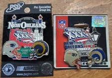 LOT NEW NFL™ SUPER BOWL XXXVI Rams VS Patriots 2002 FOOTBALL CHAMPIONSHIP PINS