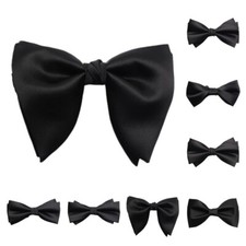 Men Black Bow Tie Wedding Party Formal Business Tuxedo Shirt Pre-tied Bowtie