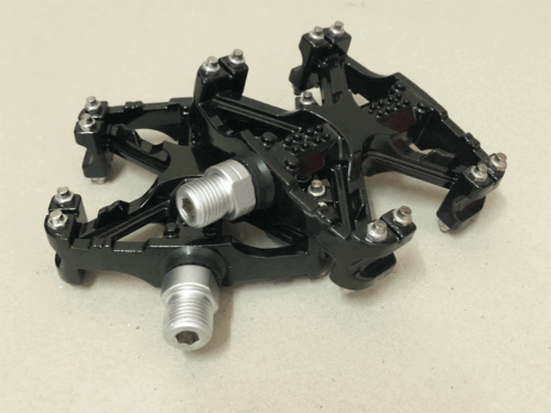 Vintage Old School GT MTB / BMX Bicycle Alloy Pedals 9/16 Flat-Platform BLACK - Picture 2 of 6