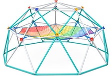 10FT Outdoor Climbing Dome for Kids Jungle Gym with Hammock Dome Climber 800lbs