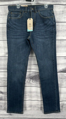 PRANA FEENER STRAIGHT FIT JEANS Men's 32 X 36 LIGHT INDIGO WASH STRETCH