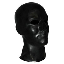 0.8mm Black Latex Fetish Hood 3D mould Mask fit head circumference 56-62cm BDSM