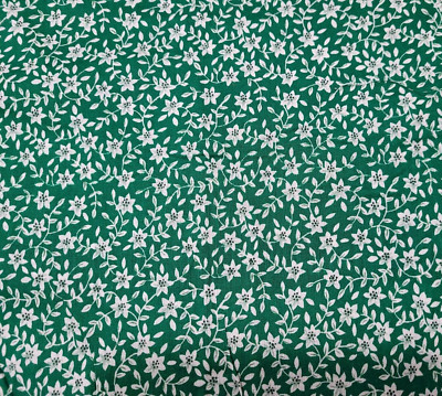 Ozark Calicos BTY Fabri-Quilt Ivory Floral on Green