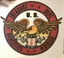 Original Vintage Treasury Dept. Narcotics Division Iron On Transfer Drugs