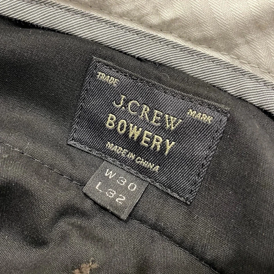 J Crew Bowery Flannel Brushed Wool Dress Pant Men 32x31.5 (Tag 30x32) Blue Black - Image 2 of 4