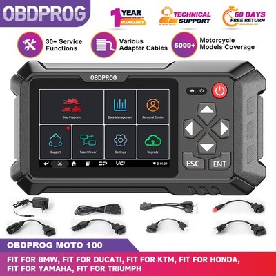 OBDPROG MOTO 100 Motorcyle Scanner OBD2 Full System Diagnostic Fault Code Reader