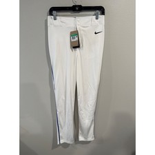 Nike Boys XL White Baseball Softball Pants Blue Side Stripe DX9171-100 NWT