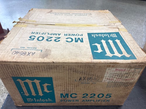 Original Box for vintage McIntosh Power Amplifier MC2205  Very Clean