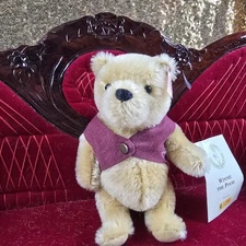 Steiff 75th Anniversary Winnie the Pooh Mohair 2001 Bear Disney Signed Roosevelt