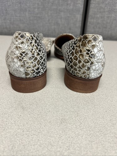 Diba True Shoes Size 8.5 M Gray Brown Snake Leather Loafer Tasseled Flats Open - Picture 6 of 9