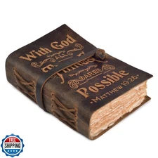 LEATHER VILLAGE Leather Bound Vintage Bible Journal – 200 Pages H