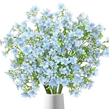 10PCS Artificial Silk Flowers with Long Stems Faux Bulk Babys Breath Flowers