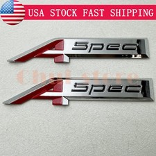 2pcs For Acura A Spec Aspec Fender Side Badge Emblem Stickers Chrome Silver Red