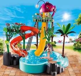 Playmobil Family Fun Water Park 70609 132pc Water Slides Playset Ages 4-10 NIB