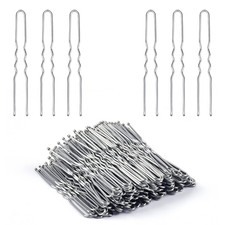 U Shaped Hair Pins, 2.4inch Hair Pins for Women with Storage Box, Silver