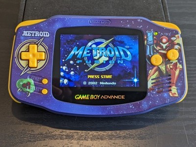 Nintendo Gameboy Advance | Modded | V5 IPS Display | Metroid UV Print Shell