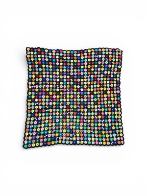 VINTAGE handmade crochet blanket small flower pattern 51 x48  Colorful Throw