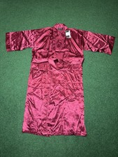 Vintage Christian Dior Monsieur New With Tags Satin Red Burgundy Unisex Robe