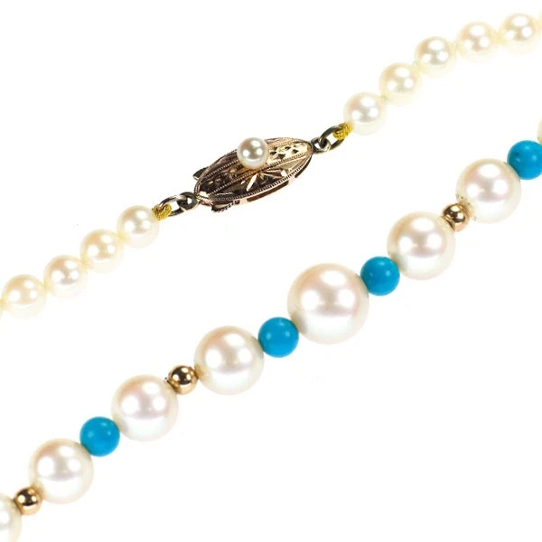  K10PG Akoya Pearl Turquoise Necklace Diameter Approx 4.4-8.3 mm - Auth free shi - Image 2 of 4
