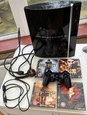 Sony Playstation 3 PS3 320GB Console CECHM03 + 4 Games, Tested (See Desc & Pics)
