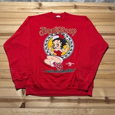 Vintage 1993 Jingle Boop Betty Boop Christmas Cartoon Graphic Sweatshirt - Large