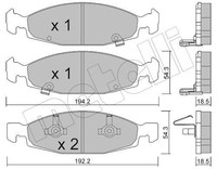 Metelli Bremsbelagsatz, Scheibenbremse 22-0525-0 FüR Jeep