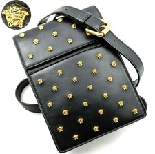 Versace Medusa Studs Black Shoulder Bag Japan Fashion 0712519