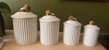 Vintage Italian Mushroom Lid Canister Set (4 pc) • Farmhouse Cottage Kitchen