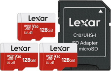 E-Series 128GB Micro SD Card 3 Pack, Microsdxc UHS-I Flash Memory Card with Adap