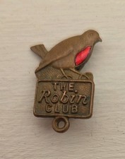 Vintage The Robin Club Childrens Membership Enamel Lapel Pin Badge c1950s Bird