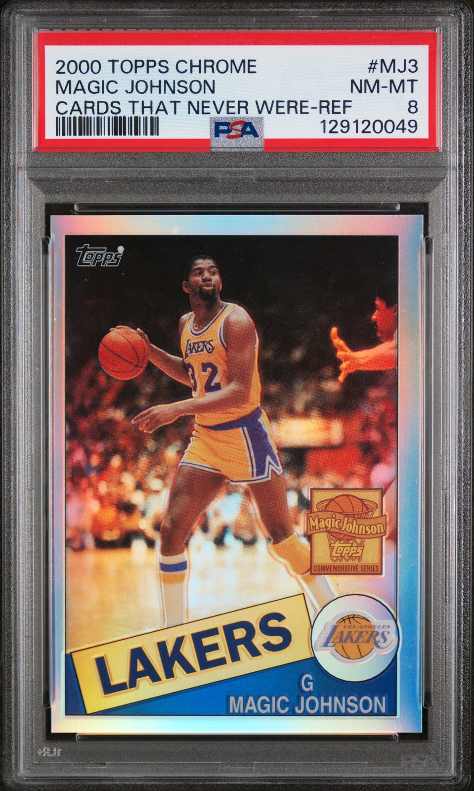 2000 TOPPS CHROME CARDS THAT NEVER WERE REFRACTOR #MJ3 MAGIC JOHNSON PSA 8
