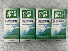4x Opti-Free Pure Moist Rewetting Drops Moistens & Refreshes Lens.exp 2027+