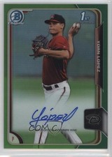2015 Bowman Chrome Prospects Green Refractor 52/99 Yoan Lopez #BCAP-YL Auto 2d9