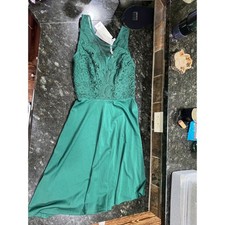 Grace Karin Green Lace Cocktail Dress Sleeveless A-Line Party Wedding Guest Med