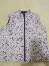 Sz Med Connoisseur Equestrian Reversible Zip-Up Riding Golf Vest Purple