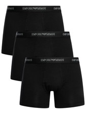 Image of Emporio Armani Men's 3 Pack Stretch Boxer Briefs, Black