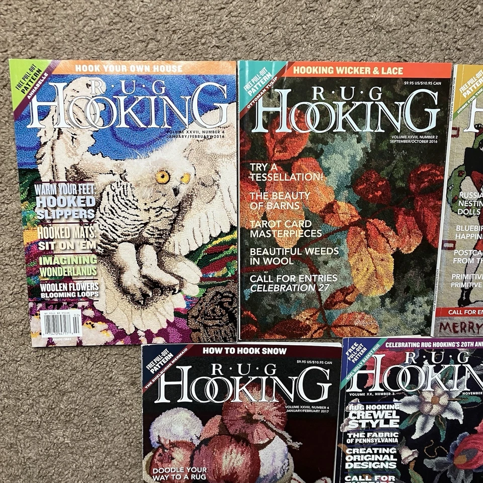 Lot of 7 Rug Hooking Magazines Assorted Years w/ Intact Patterns - Image 2 of 4