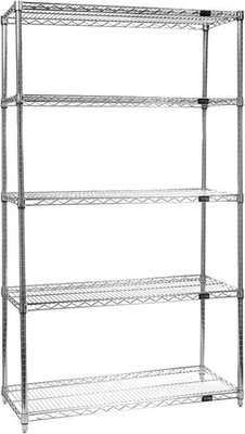 Quantum Storage Systems - Wr86-1454c-5 - Wire 5 Shelf Starter Kit Chrome 86in