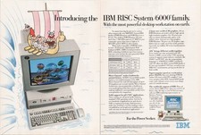 IBM RISC System 6000 Vintage 2 Page Print Ad1990 Computer Workstation