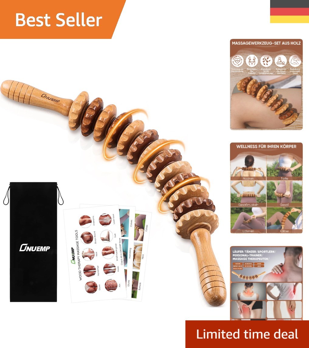 Wirkungsvolle Faszienrolle aus Buchenholz für Tiefengewebe-Massage – 39x5,5 cm