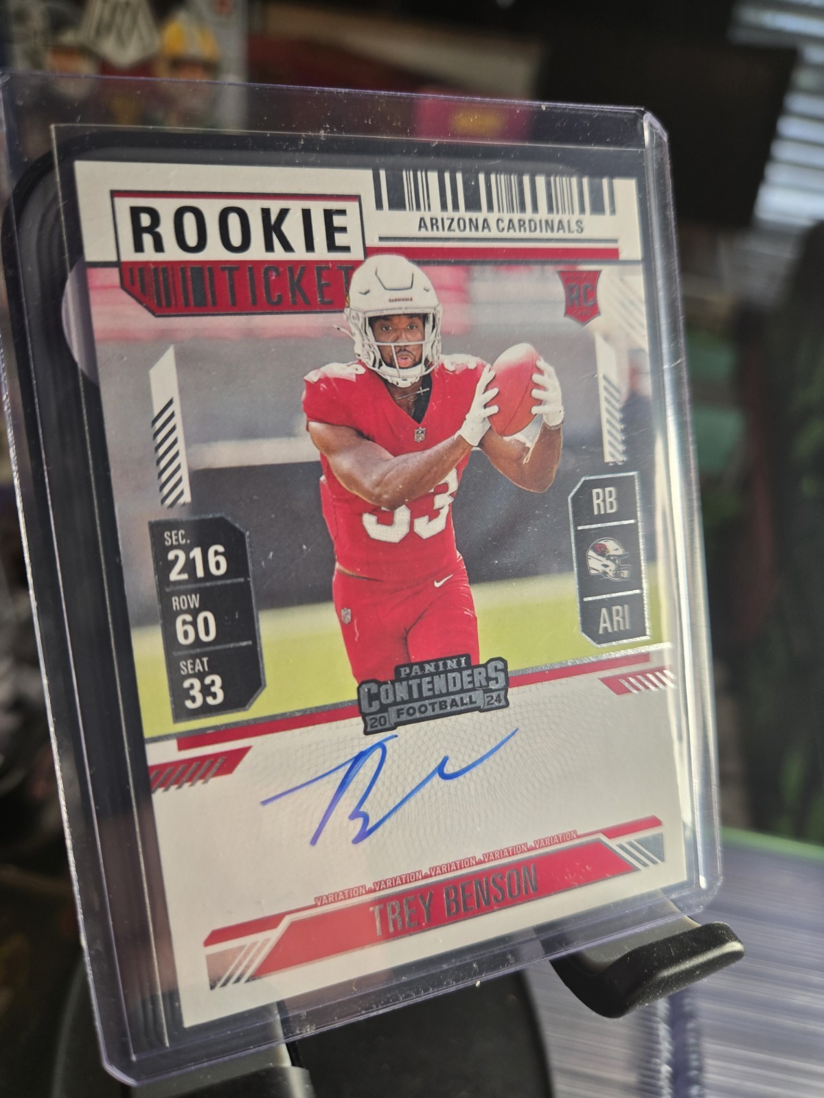 2024 Contenders- Trey Benson Rookie Ticket Auto #119 Arizona Cardinals RC
