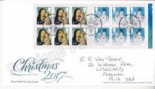 GB ROYAL MAIL FDC FIRST DAY COVER BOOKLET LX53 2017 CHRISTMAS STAMPS HANDWRITTEN